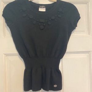 Chanel vintage black sleeveless sweater detailed